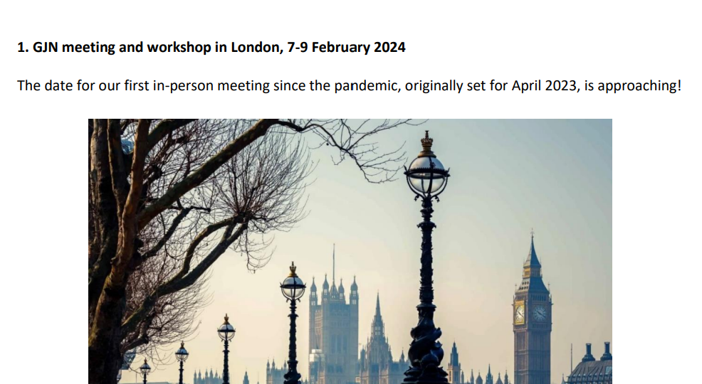 GJN meeting in London, 7-9 February, 2024